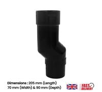 Black Round Downpipe Offset Mini Bend UV-Resistant Fits 68mm Downpipe & 112mm Gutter Easy Install Leak-Proof Seal Weather-Resistant for Freeflow Rainwater Management System