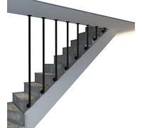 Black Round Galvanized Pipe Railing Type L Durable Wrought Iron il - Custom Size Options Available Perfect for Stairs and Balconies