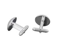 Black round Glass Copper Cufflinks for Men Simple Electroplated