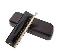 Black Round Mouthpiece Harmonica 12 Holes 48-tone Chromatic Harmonica With Case Harmonicas for Beginners