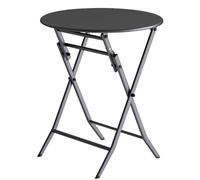 Black Round Side Table Folding Outdoor Coffee Table Carbon Steel e Multipurpose End Table for Living Room Garden Yard Bistro Small Side Tables