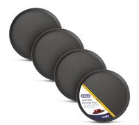 Black Round Tray - 28cm (4 Pack) Rubberized Round Trays for Food Serving and Drinks - Dishwasher Safe Non Slip Tray for Parties, Gatherings, Bars, Restaurants, and Home Use
