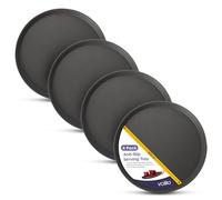 Black Round Tray - 40cm (4 Pack) Rubberized Round Trays for Food Serving and Drinks - Dishwasher Safe Non Slip Tray for Parties, Gatherings, Bars, Restaurants, and Home Use
