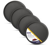 Black Round Tray - 45cm (4 Pack) Rubberized Round Trays for Food Serving and Drinks - Dishwasher Safe Non Slip Tray for Parties, Gatherings, Bars, Restaurants, and Home Use