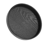 Black Round Tray, Tableware Non-slip Tea Serving Platter, Coffee Table Tray, Small Wooden Round Drinks Platter for Kitchen Counter