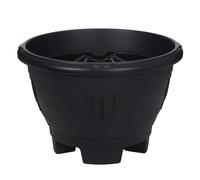 Black Round Venetian Planter with Legs - 34cm Indoor/Outdoor Flower Pot, Durable Plastic Garden Decor