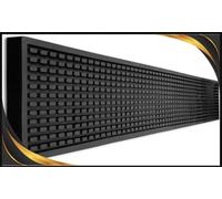Black Rubber Bar Mat Service Mat Drip 600 x 90 x 12.7mm - 24" x 3.5"