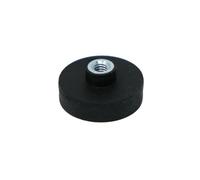 Black Rubber Coated POS Magnet Countersunk with M4 Boss Thread for Retail Fixing and Holding Heavy Objects - 22mm dia x 6mm high - 5kg Pull
