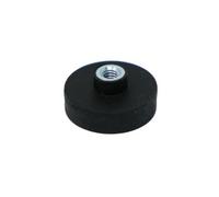 Black Rubber Coated POS Magnet Countersunk with M4 x 6mm External Thread for Retail Fixing and Holding Heavy Objects - 22mm dia x 6mm thick - 4kg Pull