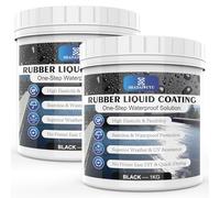 Black Rubber Liquid Roof Coating,2KG Rubber Paint Waterproof Sealant,No Primer Instant Leak Seal,Quick Drying Elastic Membrane for Asphalt Concrete Metal