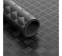 Black Rubber Matting Roll | Thick Heavy Duty Flooring Mat, Indoor & Outdoor, Non-Slip, Waterproof & Easy to Cut | Ideal for Garage, Vans, Gym, Shed Floor | (3m x 1.5m, 5 Bar)