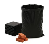 Black Rubble Sacks Heavy Duty 24 Pack | Builders Bags Extra Strong 70L | Rubble Bags for Construction Renovation Demolition, Tear Resistant 100μm, Up to 30kg - Abacus Range