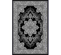 Black Rugs for Bedroom Living Room 80x150 cm - Traditional Large Area Rugs Modern, Soft Short Pile Vintage Rug Small Carpet for Dining Room, Easy to Clean