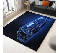 Black Rugs Living Room Washable Non Slip Area Rug 120 x 170 cm, Bedroom Kitchen Hall Lounge Office Dining Room Indoor Carpet Low PileSurrealism Simplicity Sports Car Lines Carpets