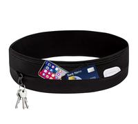 Black Running Belt, Flip Waist Belt Bag, Zip-free Design for Easy Access, Lightweight Comfortable Fabric, Men and Women, Universal for Any Mobile Phone, Sports and Fitness Travel, black, L, Unisex