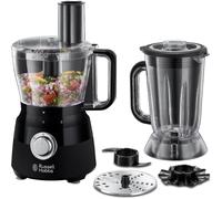(Black) Russell Hobbs Desire Electric Food Processor, Bowl with 1.5L usable capacity, 1.5L Plastic jug, Stainless steel blades, reversible slicin...