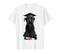Black Russian Terrier Dog Graduation Cap Graduate Owner Grad Value Graphic T-Shirt, Men, White, S