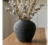 Black Rustic Ceramic Vase Vintage Large Vases, 6.8 Inch Farmhouse Floor Tall Vase Pottery Clay Terracotta Rustic Vases for Home Decor Living Room Entryway Table Centerpieces,Kitchen,Housewarming Gifts