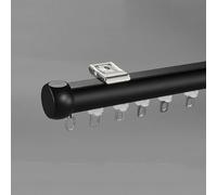Black Rustic Curtain Rods Set - 300cm (9.8FT) Modern Industrial Drapery Rods with Brackets for Windows, Room Dividers, Indoor & Outdoor Use