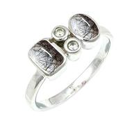 Black Rutilated Quartz Gemstone Women Silver Plated Ring C1152BL_S 1/2