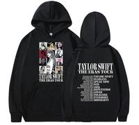 (Black, S) Adults Taylor Swift The Eras Tour Printed Hoodie Long Sleeve Hooded Sweatshirt Tops Gifts