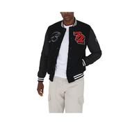 (Black, S) BRAVE SOUL Mens Baseball Jacket Regular Fit Warm Classic Top Winter Sports Coat