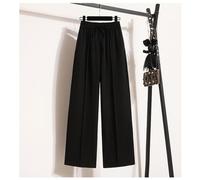 (black, S) DIMANAF 2024 Plus Size Spring Long Pants Women High Waist Vintage Belt Straight Solid Pants Loose Casual Basic Trousers Wide Leg Pants 5XL