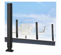 Black s Fence Post Holder Floor Standing Railing Clamp for Deck Balcony & Poolside StainlessAdjustable Height 2351 Inch s Panel Support