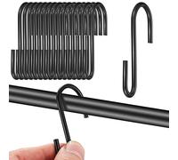 Black s-hooks Hanging Hooks, 22Pcs Stainless Steel Hook S, Metal Butchers Hooks for Hanging, Anti-Rust S Shaped Hanging Hooks for Pots, Pans, Plants, Utensils Closet Clothes Bags Towels Kitchen Hooks