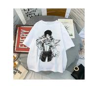 (black, S) Japanese Anime T-shirt Summer Harajuku T-shirt for Men Attack on Titan Levi Ackerman Eye Tees Men Short Sleeve O-neck Women Tops
