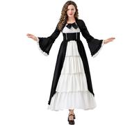 (black, S) Medieval Gothic Queen Cosplay Costume - Lolita Dress for Halloween & Anime Events