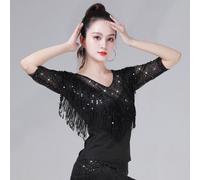 (black, S) Modern Women Square Dance Evening Gitba National Standard Ballroom Samba Latin Dance