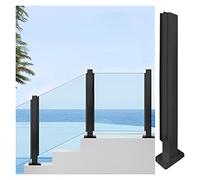 Black s Railing Post Holder for Deck Villa Balcony53/49/45/41/37/33 inch High Windproof Floor Standing Fence System with 15mm Outer Slots