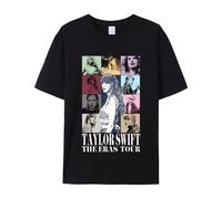 (Black, S) Taylor Swift T-Shirt, Loose Round Neck Short Sleeve Taylor Swift The Eras Tour