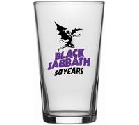Black Sabbath 50 Years Unisex Pint Glass Transparent, Glass,