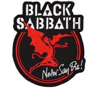 Black Sabbath Archangel Never Say Die Standard Woven Patch Accessory Size