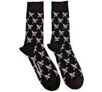 Black Sabbath Demon Pattern Ankle Socks in Black Black Sabbath Black One Size
