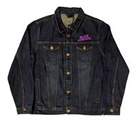 Black Sabbath Denim Jacket Classic Wavy Band Logo Official Unisex Blue XL