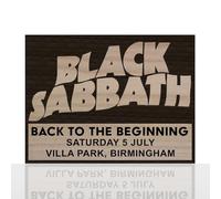 Black Sabbath Final Gig Commemorative Wooden Plaque - 20x15cm Laser Engraved Sign - “Back to the Beginning” Villa Park Birmingham - Freestanding or Wall Hanging Music Memorabilia Gift
