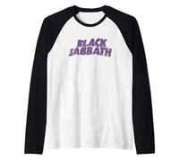 Black Sabbath Heavy Metal Band Wavy Logo by Rock Off Raglan Baseball Tee