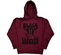 Black Sabbath Hoodie Band and Logo Official Unisex Maroon Red Pullover L