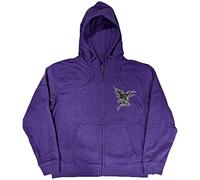 Black Sabbath Hoodie Henry Pocket Band Logo Official Unisex Purple Zipped S