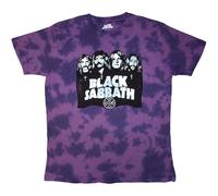 Black Sabbath Kids T Shirt Band Logo New Official Purple Dye Wash, Black, L/9-10 Years