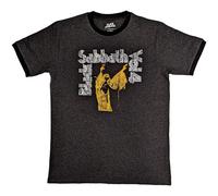 Black Sabbath Men's Vol 4 Ringer Ringer T-Shirt in Dark Grey | Size: Medium Black Sabbath Dark Grey M