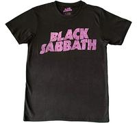 Black Sabbath Men's Wavy Logo T-Shirt Small Black