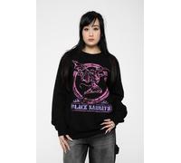 Black Sabbath Neon Pink Henry Oversized Sweatshirt in Black | Size: XL Black Sabbath Black XL