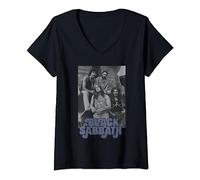 Black Sabbath Official B&W Band Photo V-Neck T-Shirt