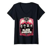 Black Sabbath Official Red Flames V-Neck T-Shirt
