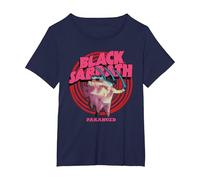 Black Sabbath Paranoid Classic Rock Album Music Art Print T-Shirt, Women's Plus, Navy Blue, 6X