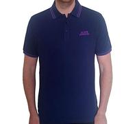 (M, Navy) Black Sabbath Wavy Band Logo Polo Shirt